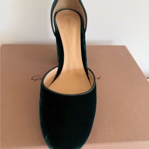 Gianvito Rossi Dark Green Velvet D'Orsay Mule